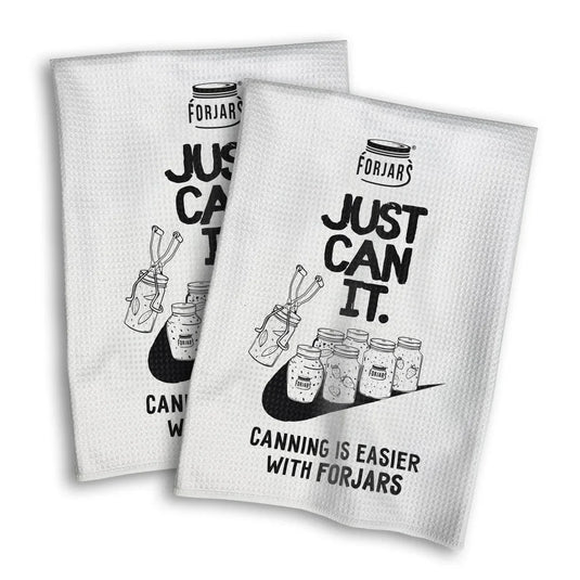 Waffle Towels – White with Printed Patterns (2-Pack)