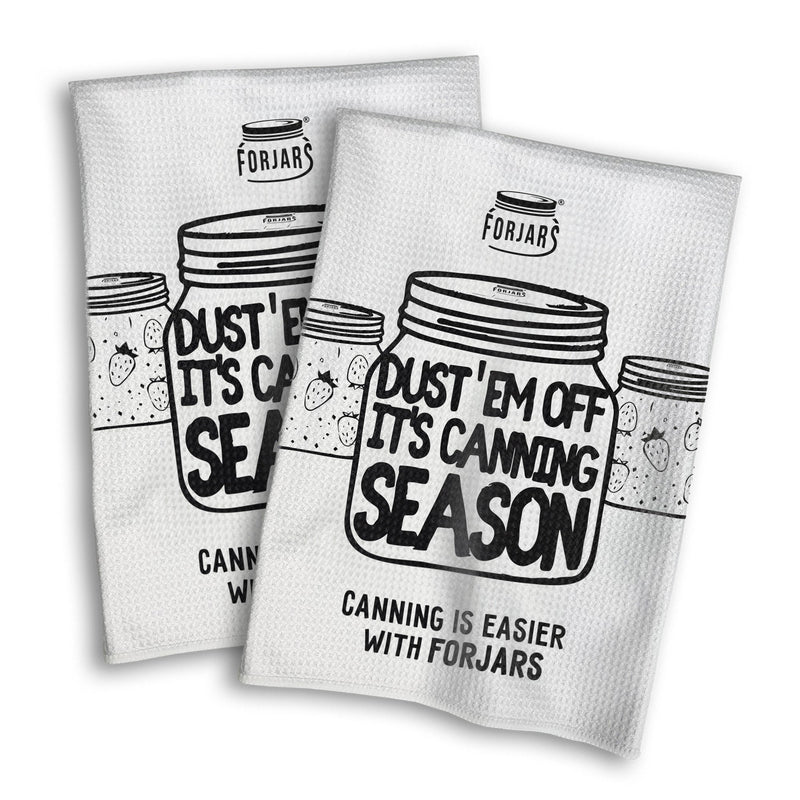 Load image into Gallery viewer, Waffle Towels – White with Printed Patterns (2-Pack)
