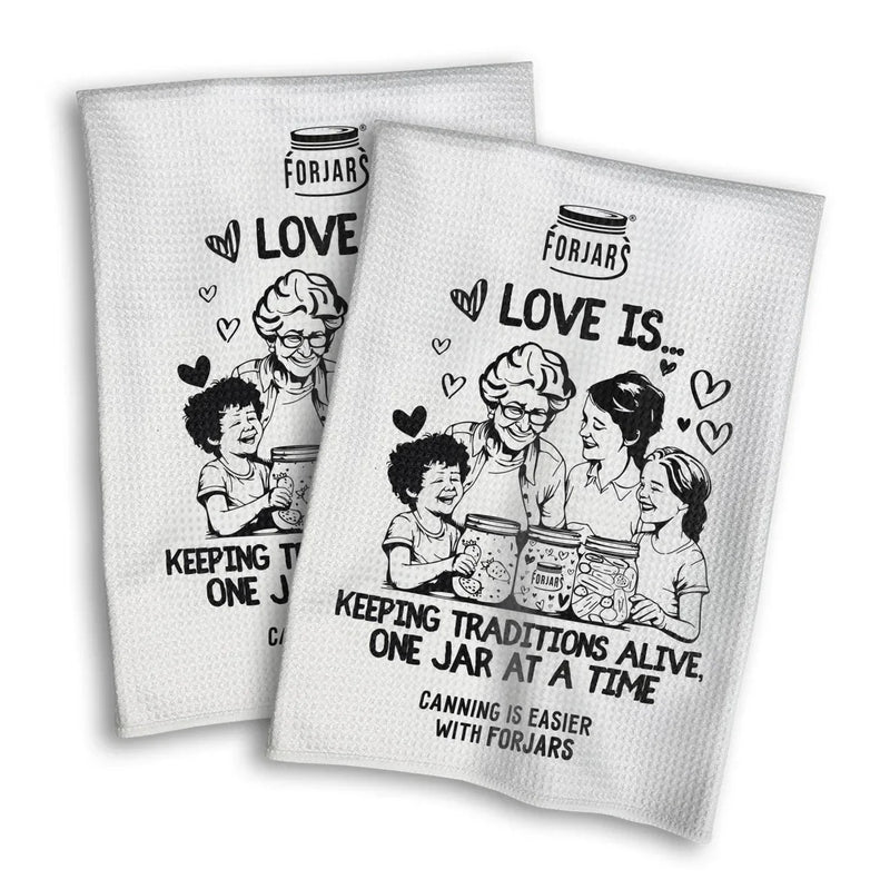 Load image into Gallery viewer, Waffle Towels – White with Printed Patterns (2-Pack)
