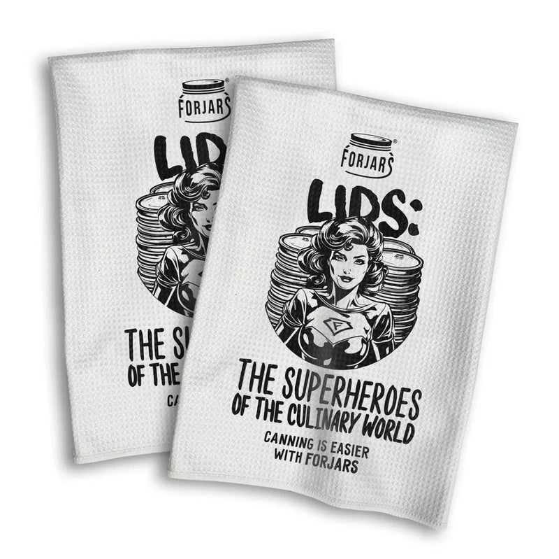 Load image into Gallery viewer, Waffle Towels – White with Printed Patterns (2-Pack)
