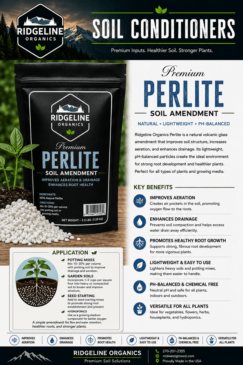 Load image into Gallery viewer, Bag of Ridgeline Organics number 2 grade perlite, 3.5 pound size.
