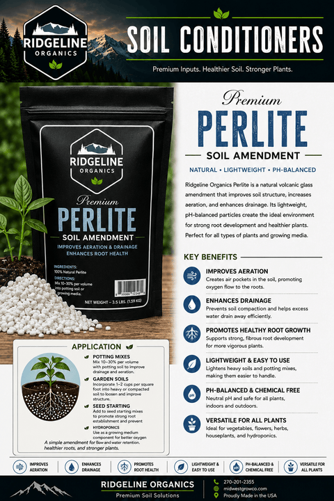 Bag of Ridgeline Organics number 2 grade perlite, 3.5 pound size.