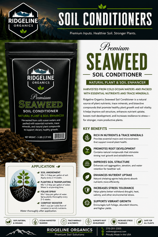 Bag of soluble Ascophyllum nodosum kelp extract, 2 ounce size.