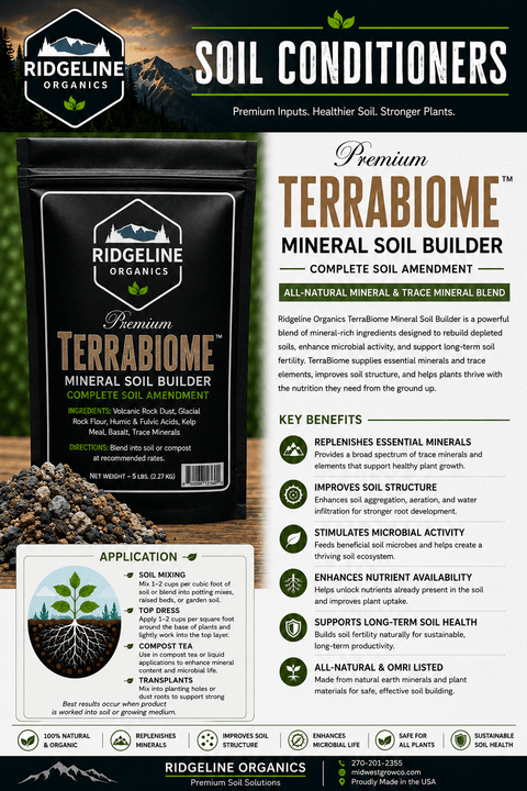 Bag of Terra Biome granular 5-2-4 mineral soil builder, 5 pounds.