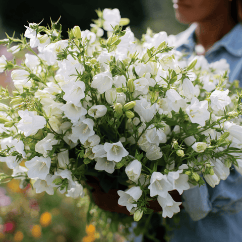 White Canterbury Bells 100 Seeds