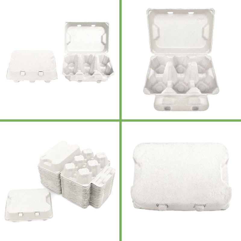 Load image into Gallery viewer, Henlay Duck Egg Cartons - Holds Half Dozen Jumbo Eggs- Blank Flat Top, 2 colors, 20 or 100
