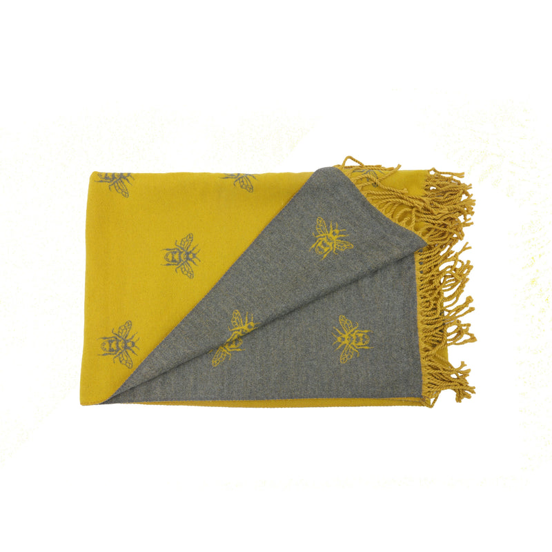 Load image into Gallery viewer, The Bee Works | Bee Print Double Sided Scarf
