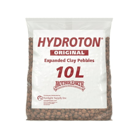 Mother Earth Hydroton Original Clay Pebbles - 10 Liter  Lightweight Expanded Clay Aggregate