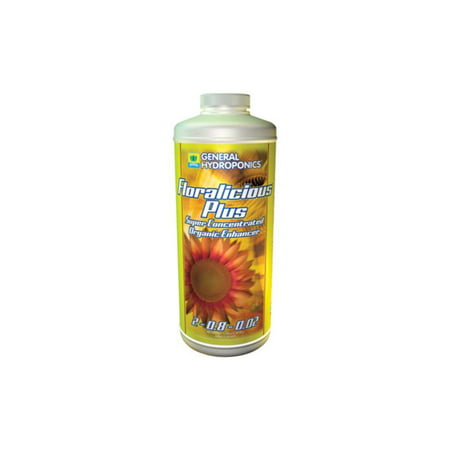 General Hydroponics Floralicious Plus, 1 quart bottle, front