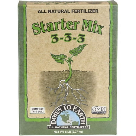 Down To Earth organic starter fertilizer mix bag