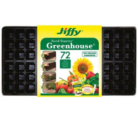 Jiffy greenhouse seed starter tray, open with cells