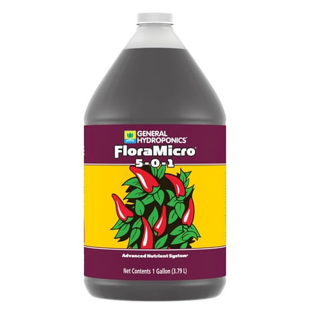 General Hydroponics FloraMicro 5-0-1  Advanced Nutrient System Gallon