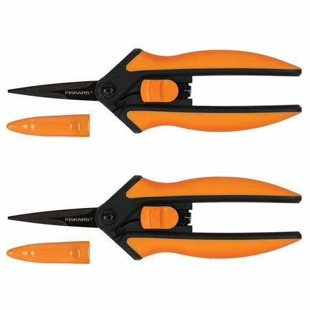 Load image into Gallery viewer, Fiskars Non-stick Micro-Tip Pruning Snips  2 pack  Orange and Black
